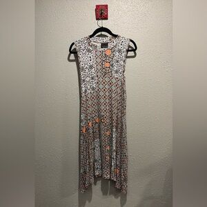 Maeve by Anthropologie Sleeveless Dress - Black, White, Orange